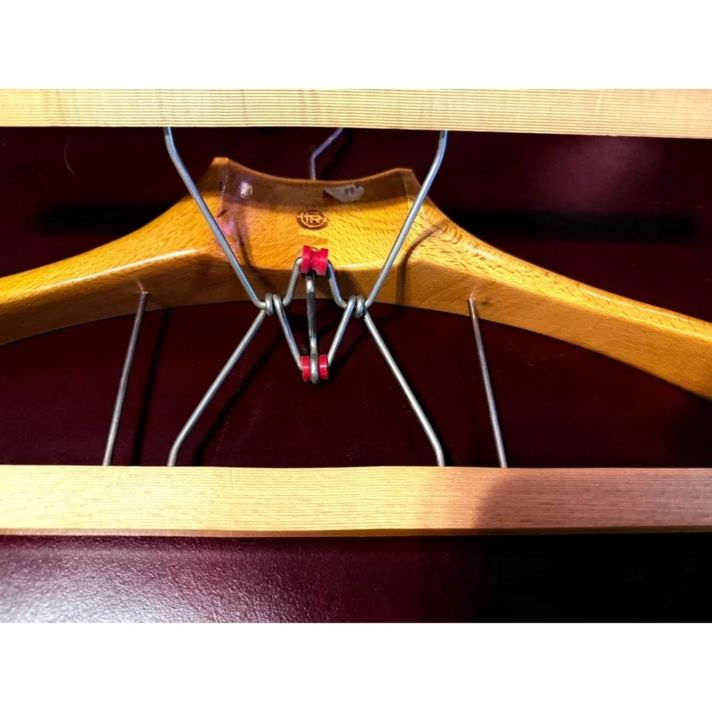 3 Italian Vintage F R Wooden Suit Hangers Solid Upscale Italy Sturdy Vintage